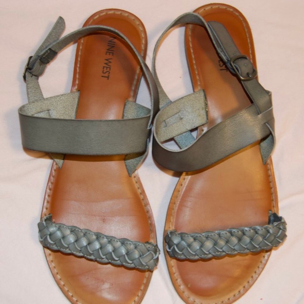 Cute Braided Gray Nine West Sandals